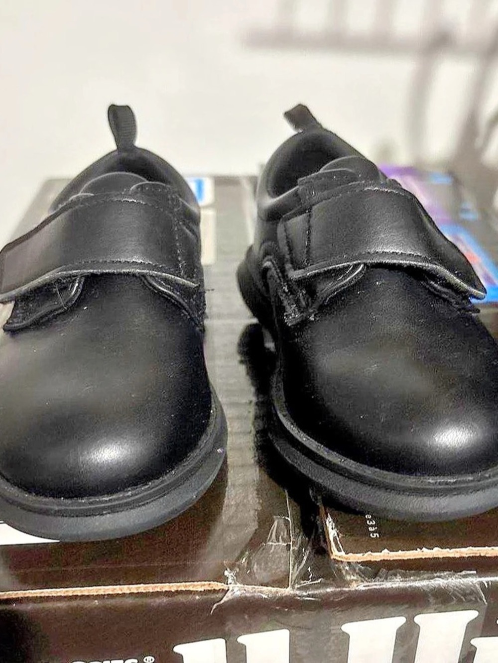 Kids Black Velcro Dress Shoes Like New